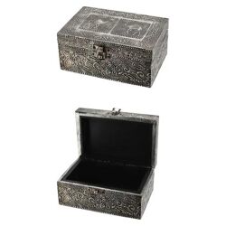 Kleine Silberne Shiva-Truhen, 2er-Set, ca. 15x10 cm – Edle Aufbewahrung